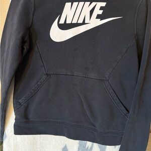 Black Nike Kids Hoodie with White Logo
